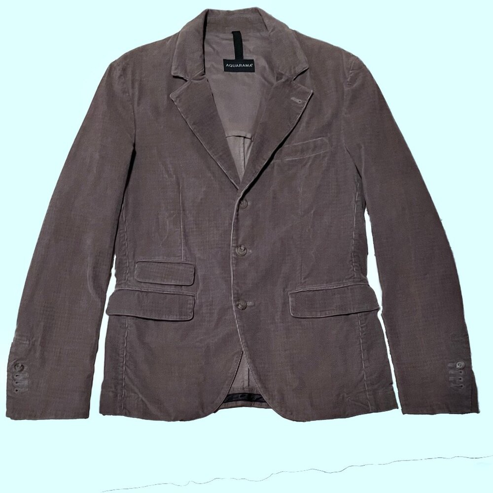 AQUARAMA Men's Corduroy Blazer GRAY Made in Italy US 36 (IT 46) Regular ~NWOT